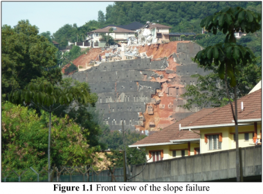 Figure 1.1: Front view of the slope failure