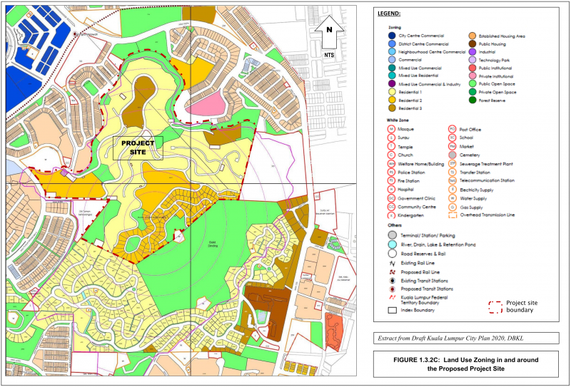 FIGURE 1.3.2C: Land Use Zoning in and around the Proposed Project Site