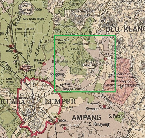 Peta sekitar Bukit Dinding, 1904