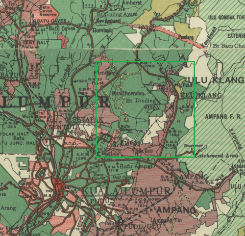 Peta sekitar Bukit Dinding, 1950