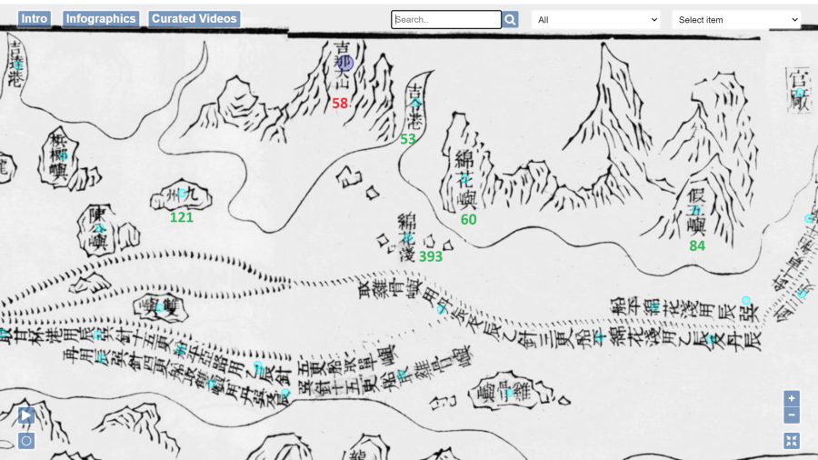 Zheng He's Navigation Chart (CA 1421-1430 CE) aka The Mao Kun's Map / Wubei Zhi Chart