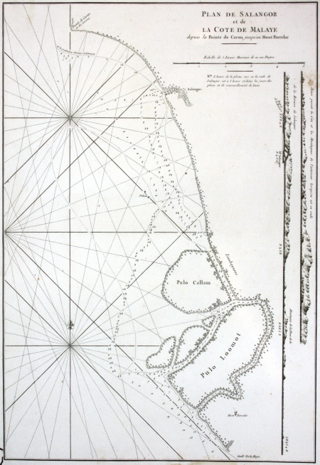 Peta asal d’Apres de Mannevillette (1745): "Fleur-de-lis" mungkin Bukit Cherakah?