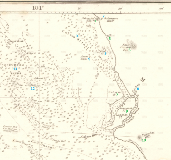 Peta lokasi False Parcelar (1808)