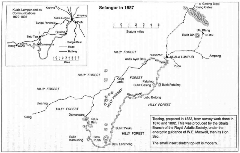 Peta Lembah Klang, sekitar 1883-1887